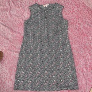 Jude Connally Dress M Sleeveless Sheath Black White Geometric Round Neck USA